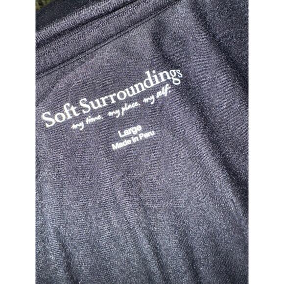 Soft Surroundings | Black Knit V Neck Overlay Top | Size Large - Picture 9 of 13